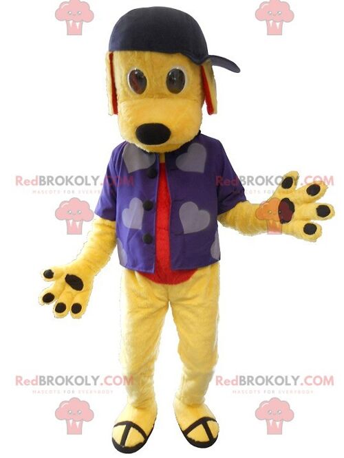 Young dog REDBROKOLY mascot dressed as a young , REDBROKO__058