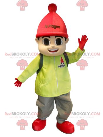 Mascotte de petit garçon REDBROKOLY habillé en tenue de ski, REDBROKO__084 2