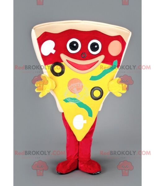 Giant pizza slice REDBROKOLY mascot , REDBROKO__093