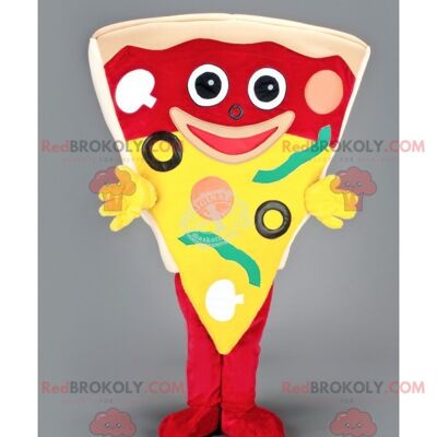 Giant pizza slice REDBROKOLY mascot , REDBROKO__093