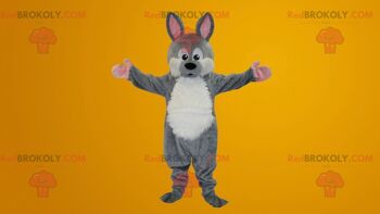 Mascotte de lapin gris et blanc REDBROKOLY, REDBROKO__099