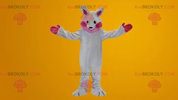 Mascotte de lapin blanc et rose REDBROKOLY, REDBROKO__0101