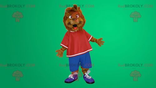 Brown lion tiger REDBROKOLY mascot , REDBROKO__0102