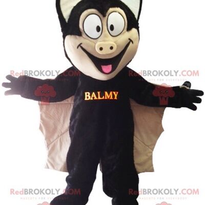 Beautiful black bat REDBROKOLY mascot , REDBROKO__0114