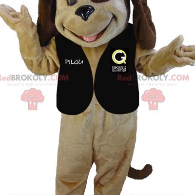 Very smiling bicolor brown dog REDBROKOLY mascot , REDBROKO__0122