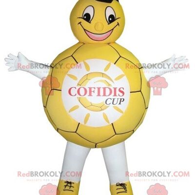 Mascotte REDBROKOLY palloncino giallo e bianco , REDBROKO__0137