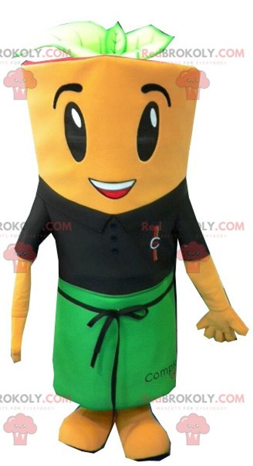 Giant carrot REDBROKOLY mascot with an apron , REDBROKO__0140