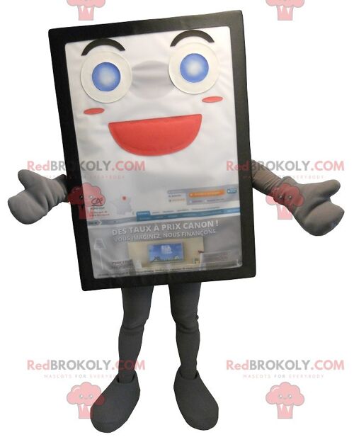 Gray and smiling advertising billboard REDBROKOLY mascot , REDBROKO__0143