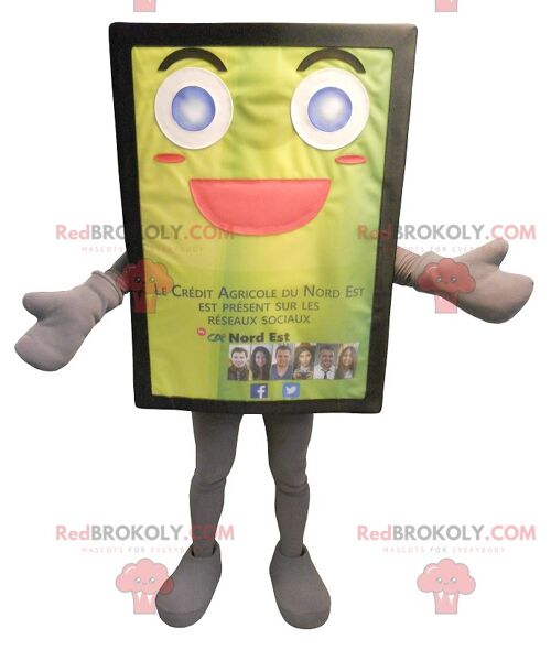 Yellow and jovial billboard REDBROKOLY mascot , REDBROKO__0144