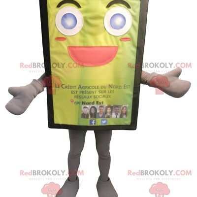 Giallo e gioviale cartellone REDBROKOLY mascotte , REDBROKO__0144