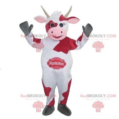 Red and pink white cow REDBROKOLY mascot , REDBROKO__0155