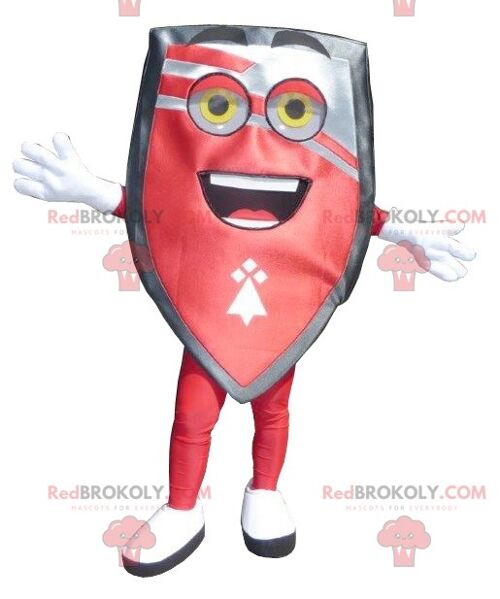 Giant black and gray red shield REDBROKOLY mascot , REDBROKO__0162