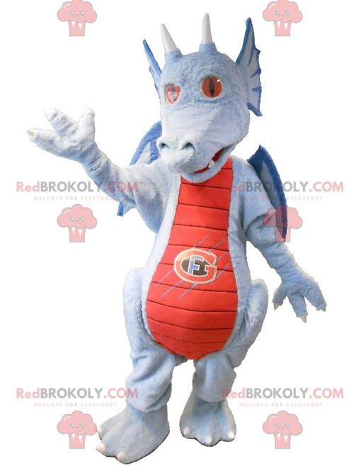 Red and blue gray dragon REDBROKOLY mascot , REDBROKO__0167