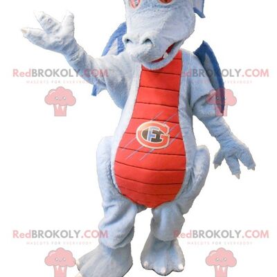 Red and blue gray dragon REDBROKOLY mascot , REDBROKO__0167