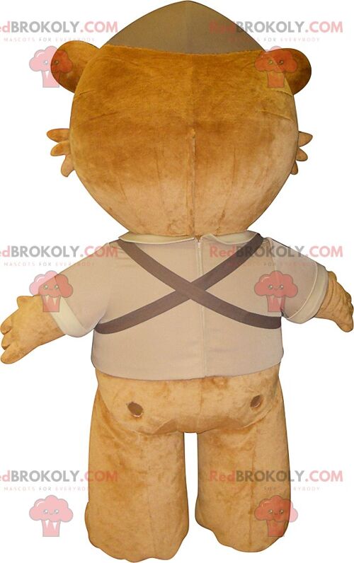 Brown giant teddy bear REDBROKOLY mascot , REDBROKO__0170