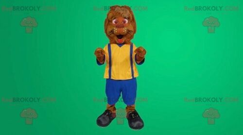 Lion REDBROKOLY mascot overalls , REDBROKO__0183