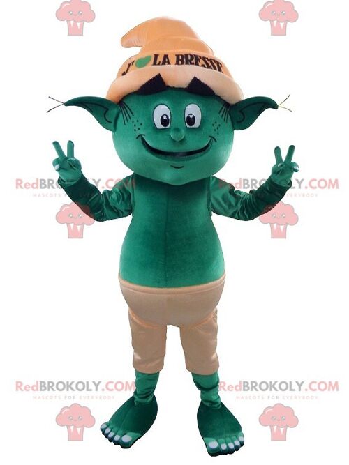 Green leprechaun troll REDBROKOLY mascot , REDBROKO__0185
