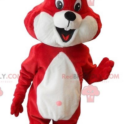 Red and white rabbit REDBROKOLY mascot , REDBROKO__0186