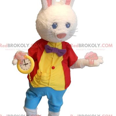 Alice in Wonderland White Rabbit REDBROKOLY mascot , REDBROKO__0187