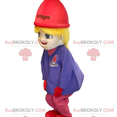 REDBROKOLY mascot little blonde girl in ski outfit , REDBROKO__0188