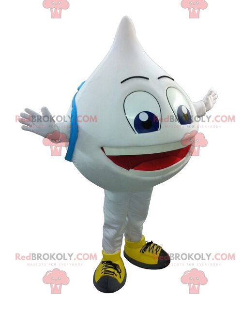 Big giant white drop REDBROKOLY mascot , REDBROKO__0203