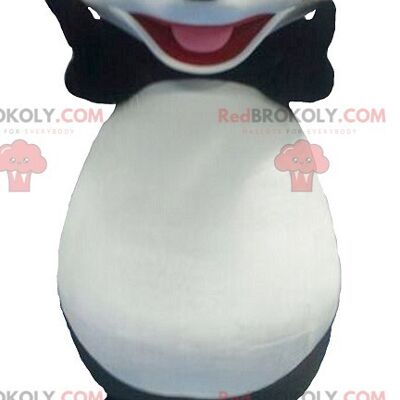 Black and white panda REDBROKOLY mascot with glasses , REDBROKO__0212