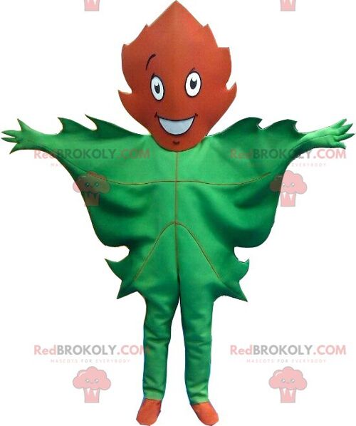 Giant green and brown leaf REDBROKOLY mascot , REDBROKO__0220