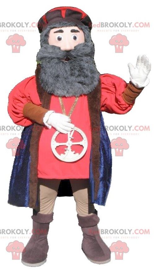 Bearded man REDBROKOLY mascot of the Middle Ages , REDBROKO__0229