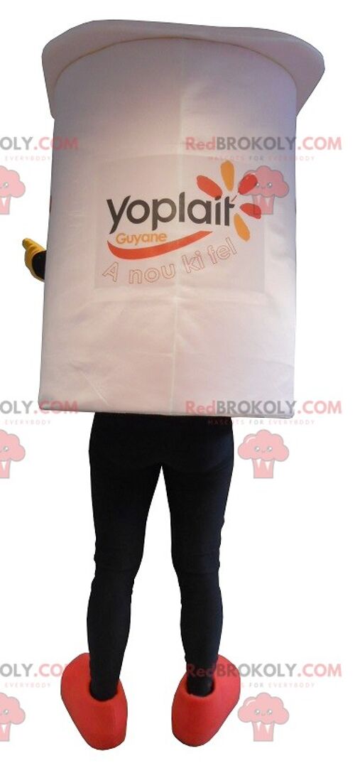 Giant white yogurt pot REDBROKOLY mascot , REDBROKO__0230