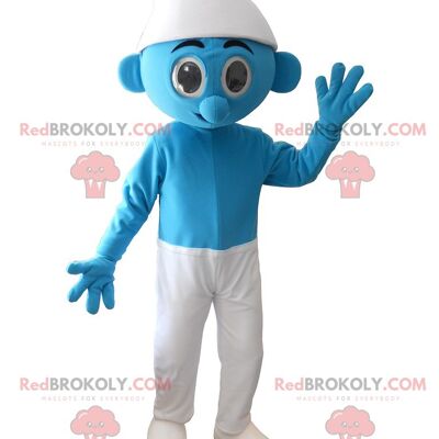 Blue and white Smurf REDBROKOLY mascot , REDBROKO__0240