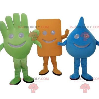 Lot of 3 REDBROKOLY mascots of different shapes , REDBROKO__0242