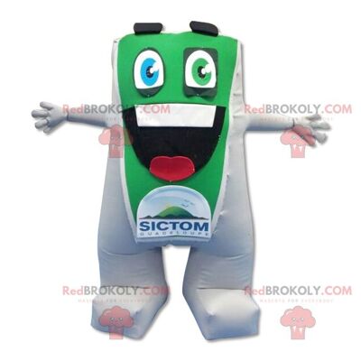 Mascotte de gros bonhomme vert et blanc REDBROKOLY, REDBROKO__0244