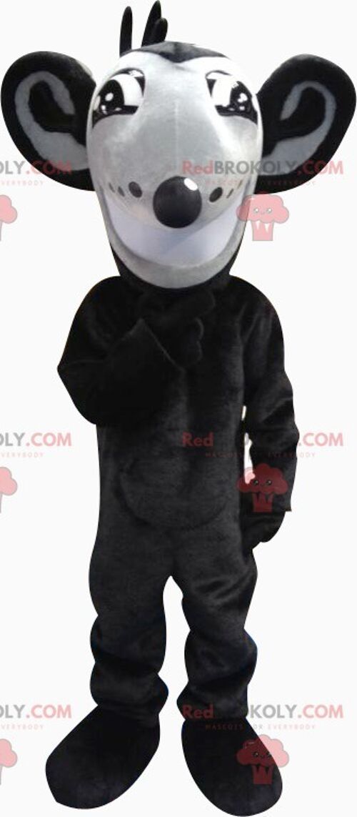 REDBROKOLY mascot pretty black and gray mouse , REDBROKO__0249