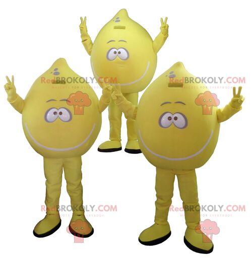 Lot of 3 REDBROKOLY mascots of yellow lemons , REDBROKO__0251