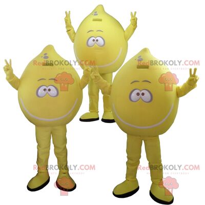 Lot of 3 REDBROKOLY mascots of yellow lemons , REDBROKO__0251