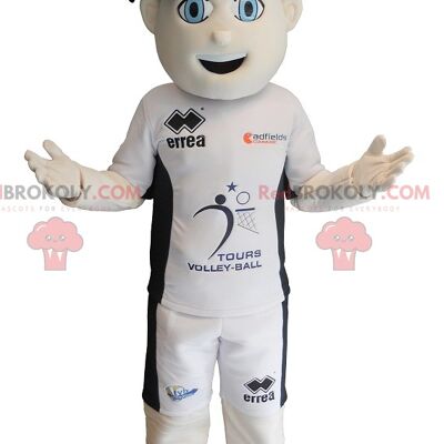 Sporty boy REDBROKOLY mascot with blue eyes , REDBROKO__0258