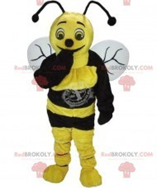 Yellow and black bee REDBROKOLY mascot , REDBROKO__0270