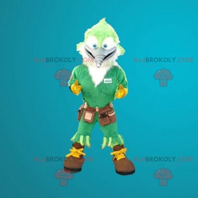 Picchio carpentiere uccello verde REDBROKOLY mascotte , REDBROKO__0274