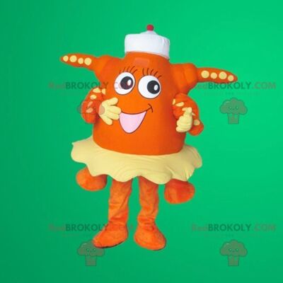 Orange starfish REDBROKOLY mascot , REDBROKO__0295