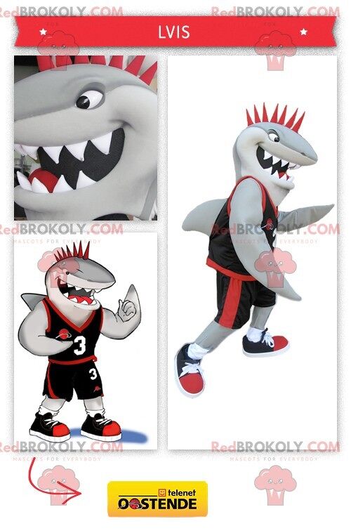 Sports shark REDBROKOLY mascot , REDBROKO__0296