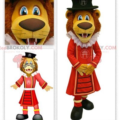 Lion REDBROKOLY mascot dressed as a king , REDBROKO__0310