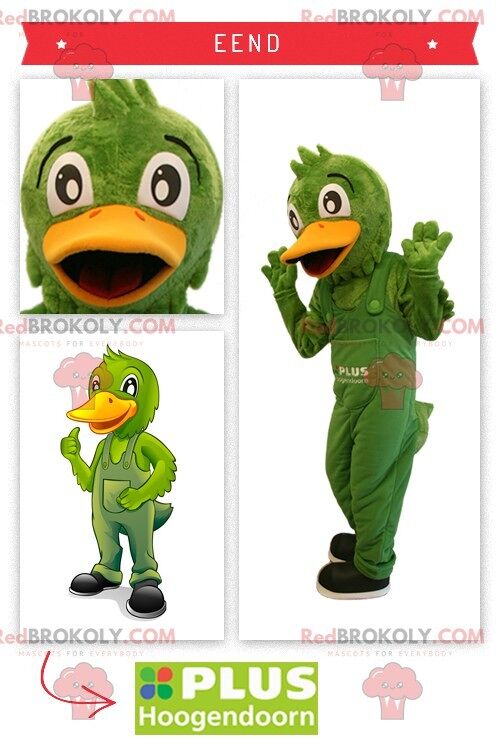 Green duck REDBROKOLY mascot overalls , REDBROKO__0328
