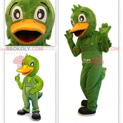 Salopette mascotte canard vert REDBROKOLY , REDBROKO__0328