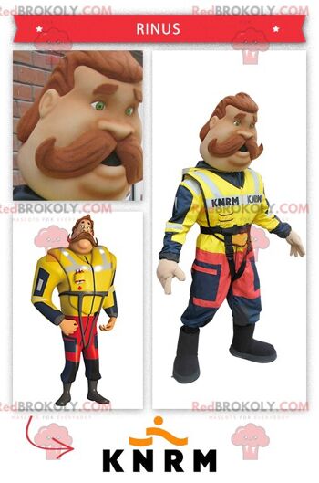 Mascotte de pompier sauveteur côtier REDBROKOLY, REDBROKO__0336