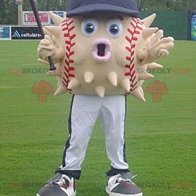 Pallone da baseball diodon REDBROKOLY mascotte con berretto , REDBROKO__0362