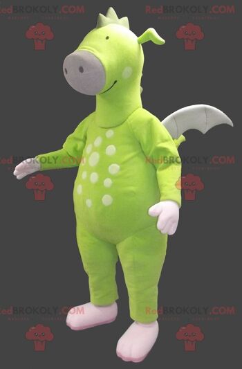 Mascotte de dragon vert fluo REDBROKOLY, REDBROKO__0368