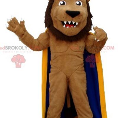 Lion REDBROKOLY mascot dressed as a king , REDBROKO__0380