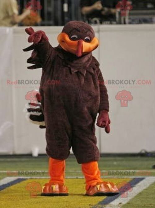 Brown and orange bird REDBROKOLY mascot , REDBROKO__0397