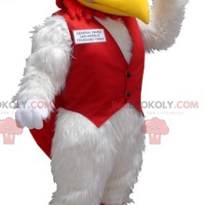 White and red rooster REDBROKOLY mascot , REDBROKO__0403