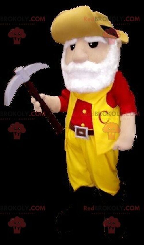 Miner bearded gold digger REDBROKOLY mascot , REDBROKO__0405